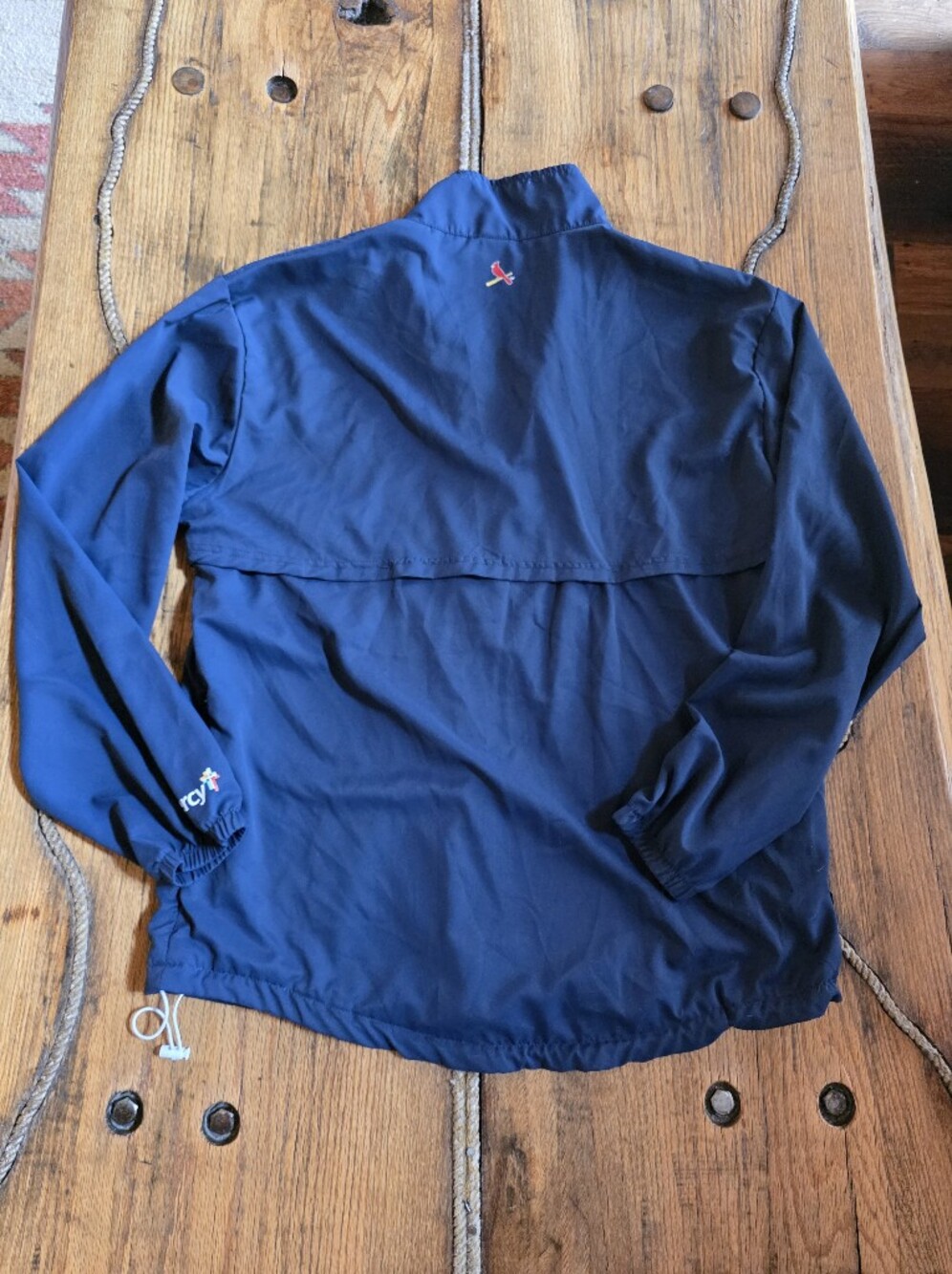 St. Louis Cardinals Navy Windbreaker Jacket Adult Womens XL - Picture 8 of 14